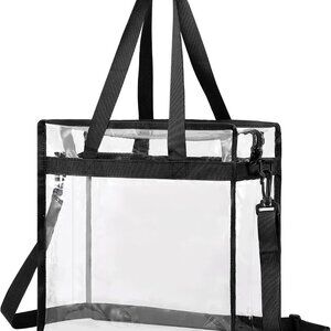 Adjustable Zippered Clear Tote Bag for Music Festivals - Stylish & Functional